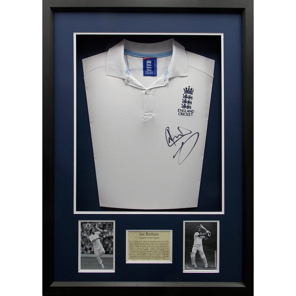 Framed Ian Botham Signed England Shirt