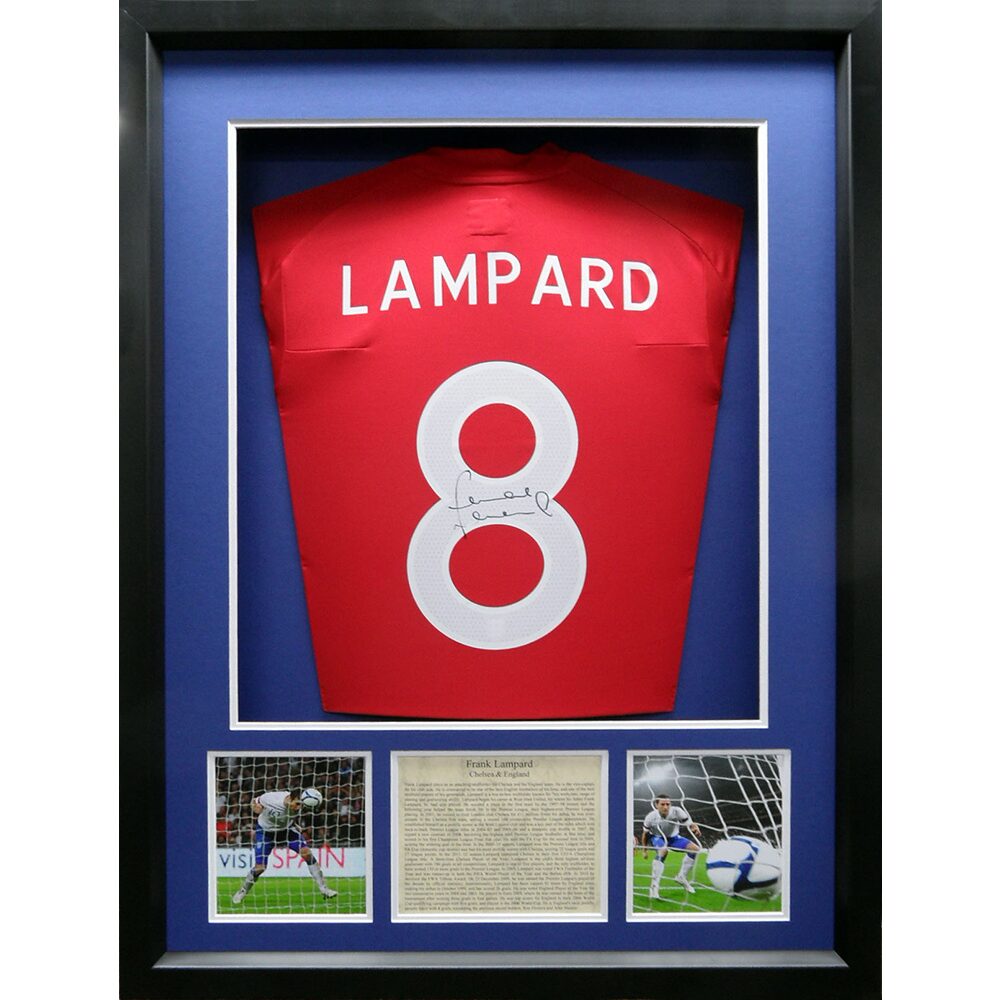 Framed Frank Lampard Signed England Shirt
