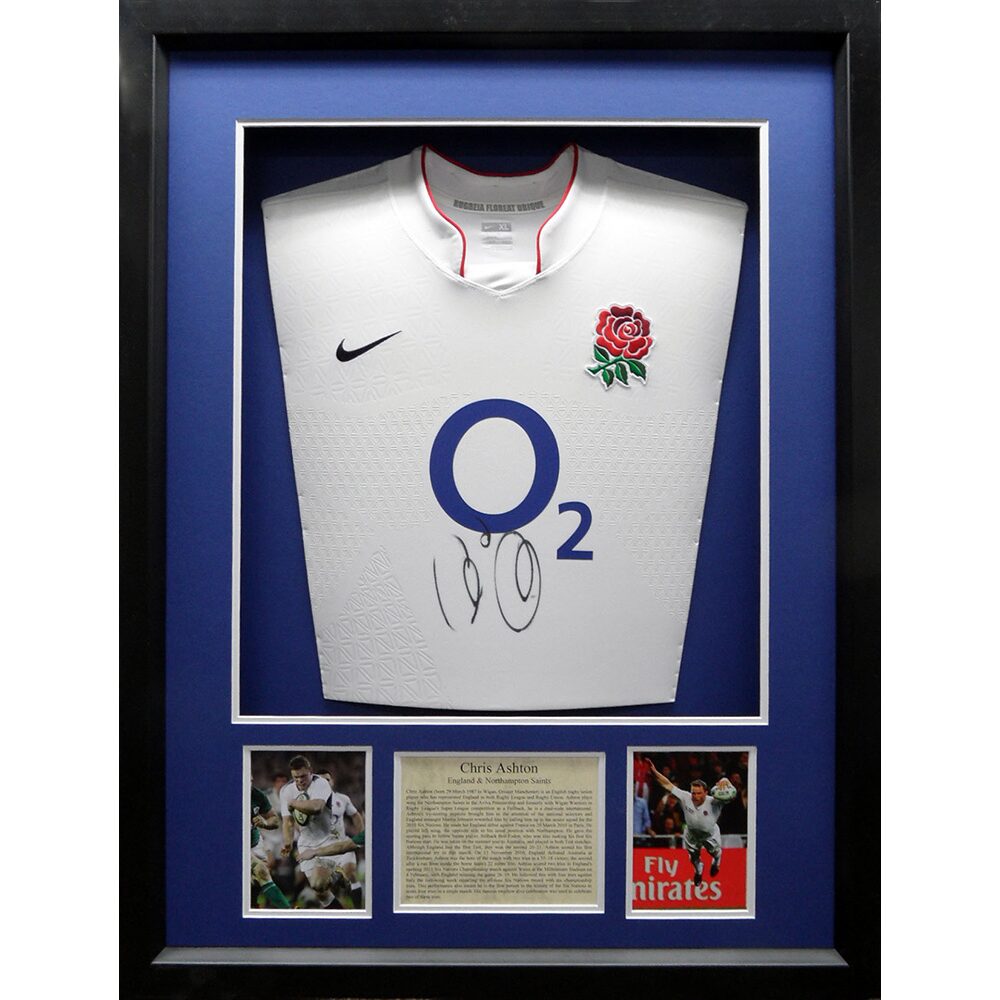 Framed Chris Ashton Signed England Shirt