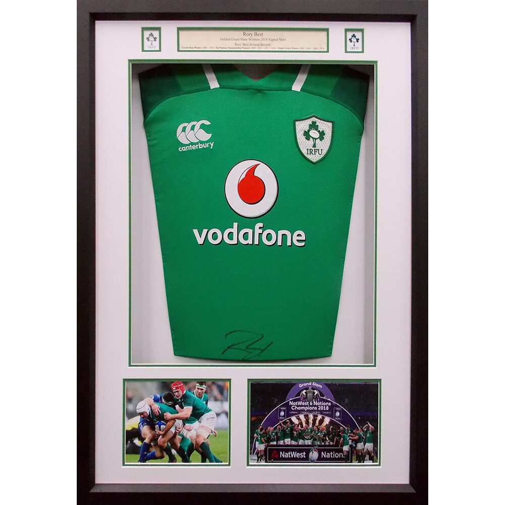 Framed Rory Best Signed Ireland Shirt