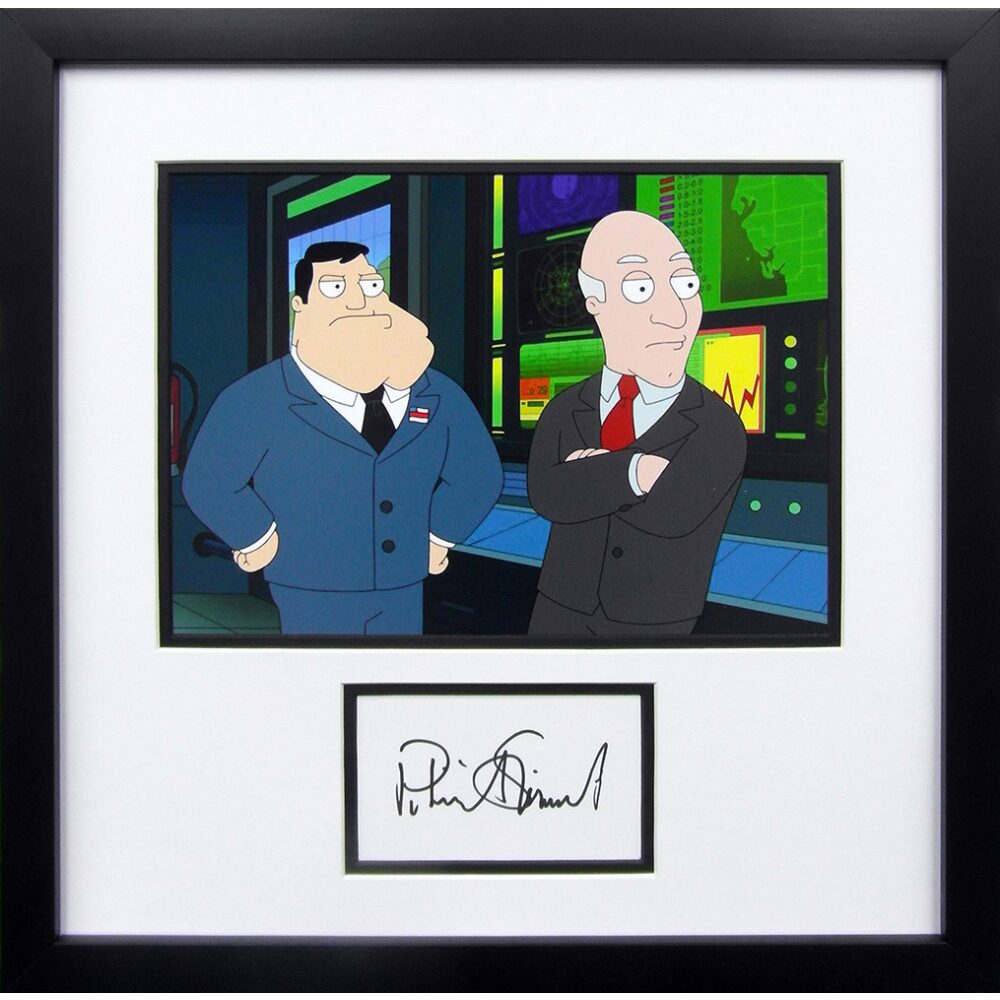Framed American Dad Card Signed by Patrick Stewart