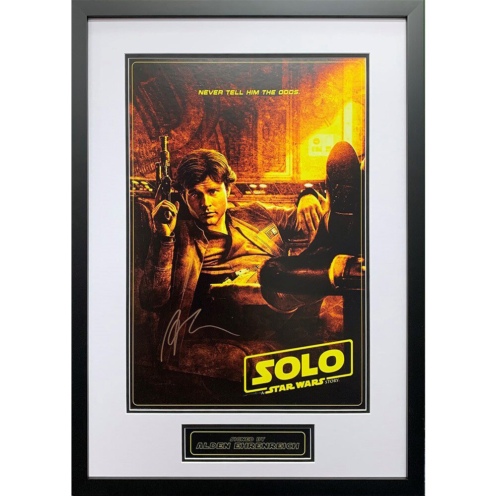 Framed Star Wars Solo Mini Poster Signed by Alden Ehrenreich