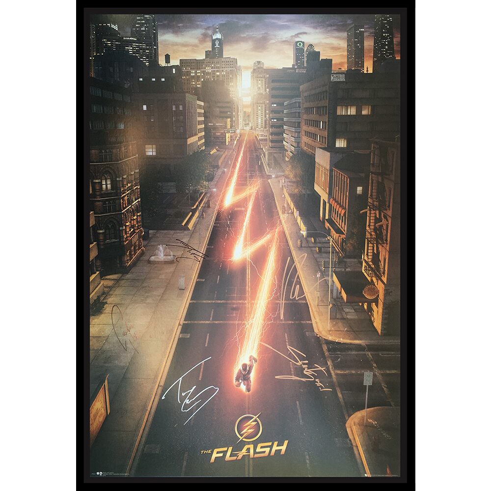 Framed Flash Poster Signed by TV Series Cast