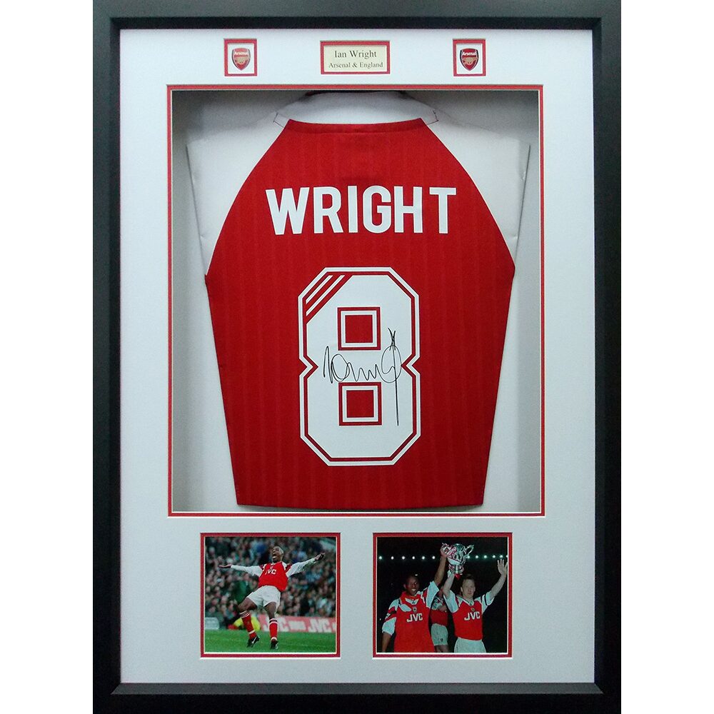 Framed Ian Wright Signed Arsenal Shirt