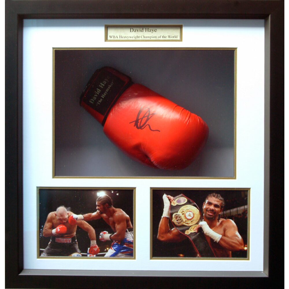 Framed David Haye Signed Boxing Glove