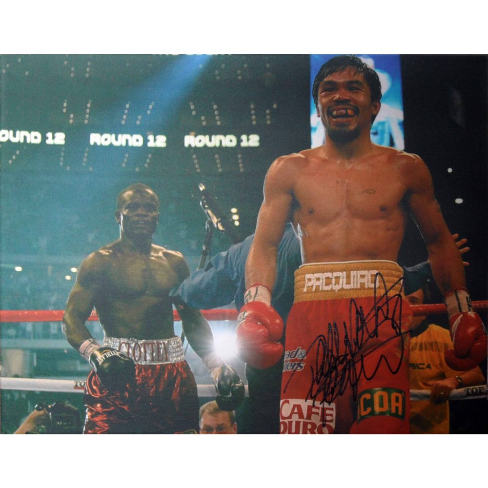 Framed Manny Pacquiao Signed Canvas
