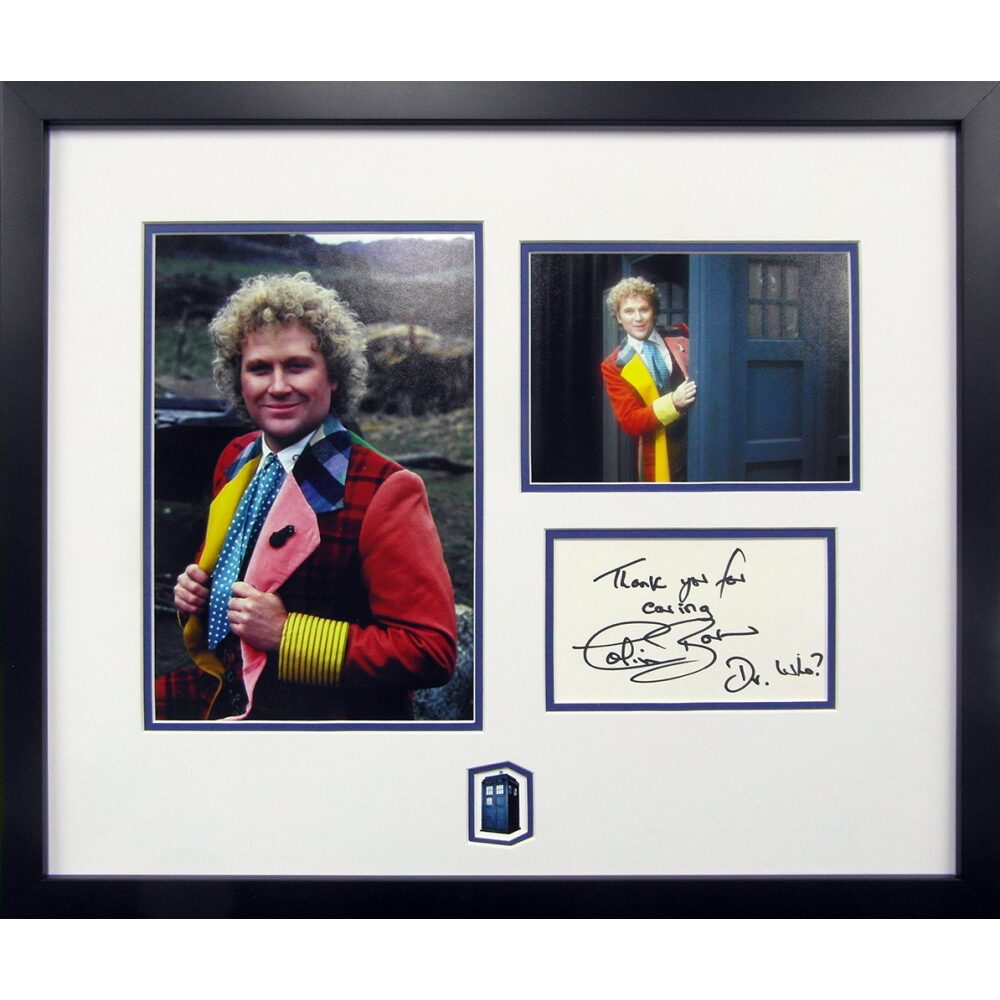 Framed Doctor Who Card Signed by Colin Baker