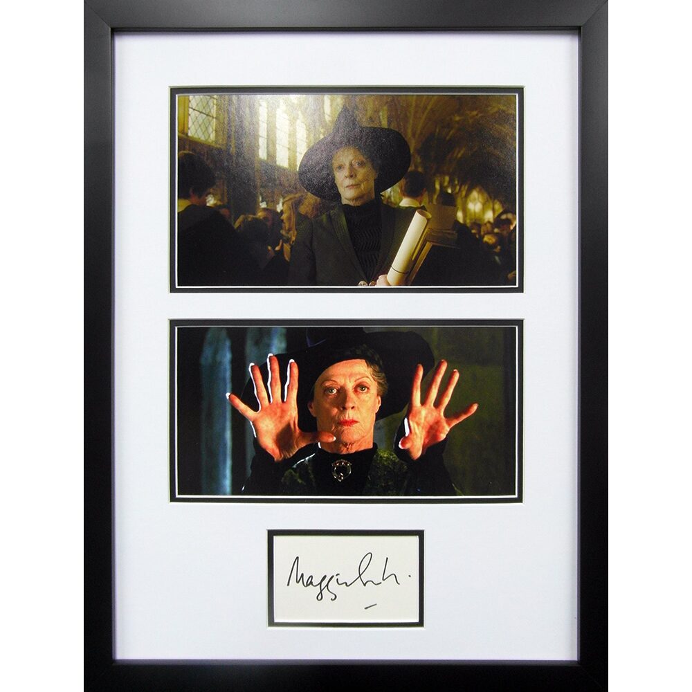Framed Harry Potter Card Signed by Maggie Smith