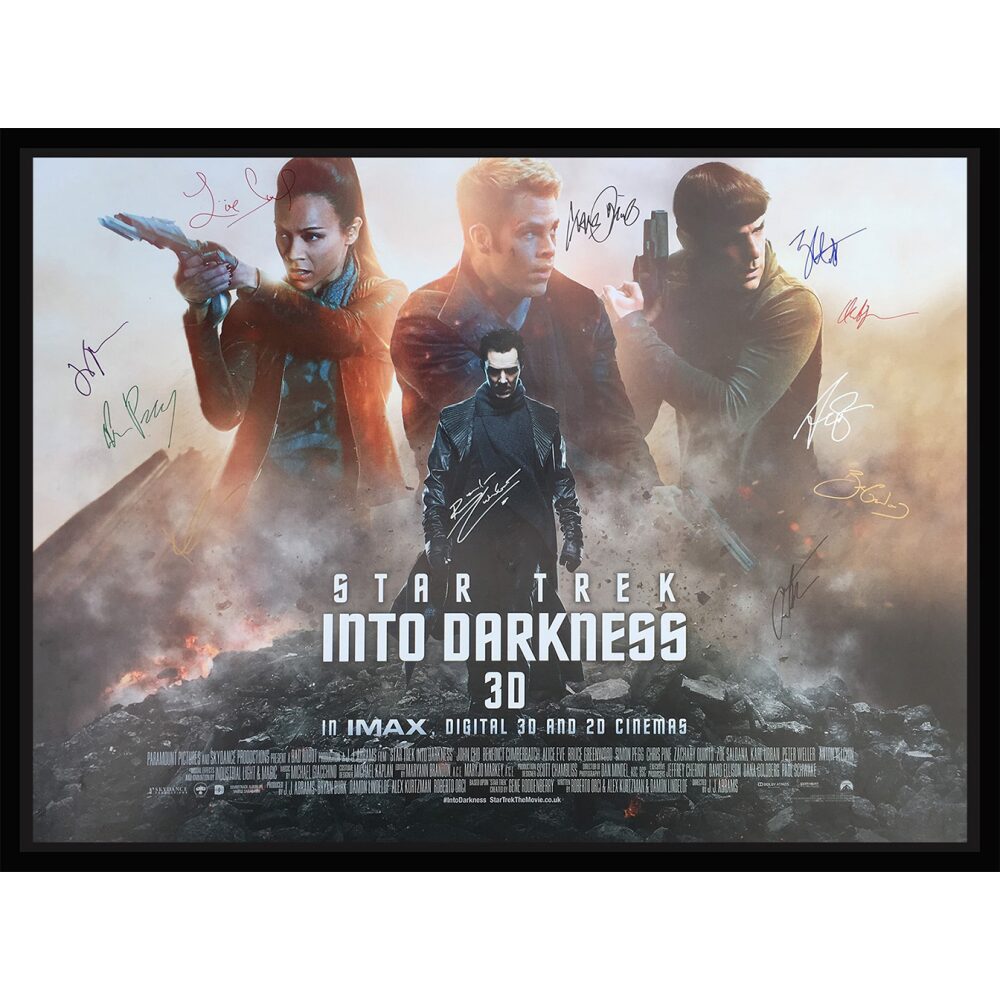Framed Star Trek Into Darkness Signed Poster