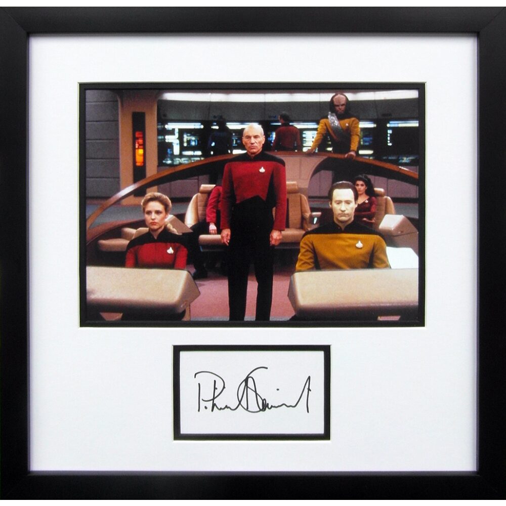 Framed Star Trek Card Signed by Patrick Stewart