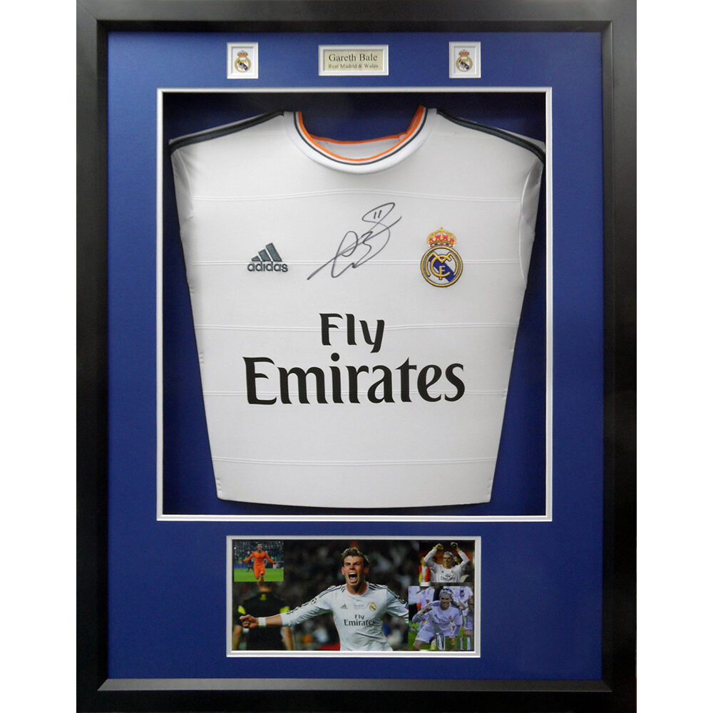 Framed Gareth Bale Signed Real Madrid Shirt