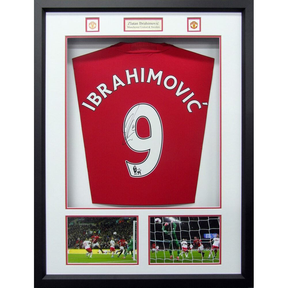 Framed Zlatan Ibrahimovic Signed Manchester United Shirt