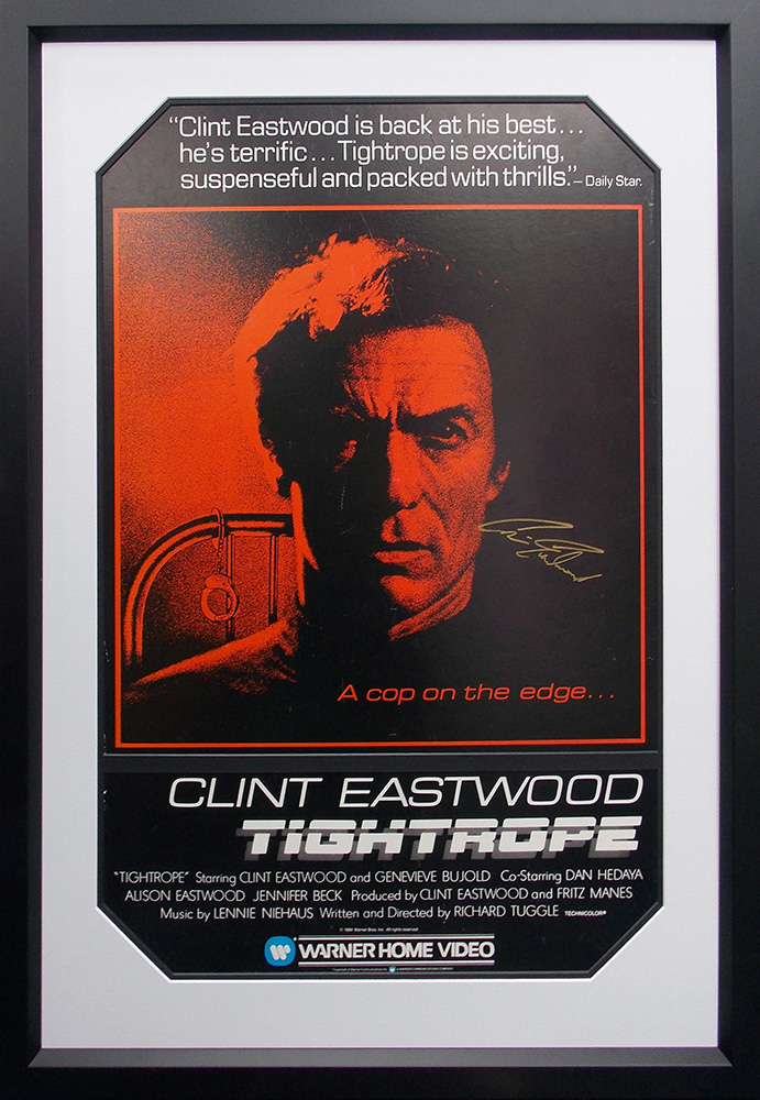 Framed Tightrope Mini Poster Signed by Clint Eastwood