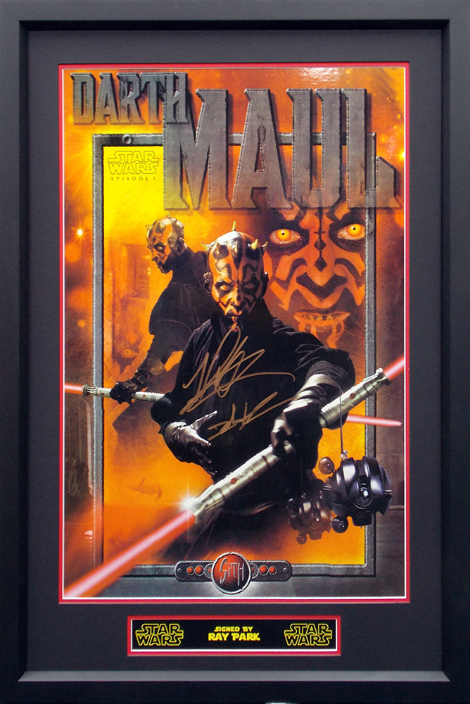 Framed Darth Maul Mini Poster Signed by Ray Park