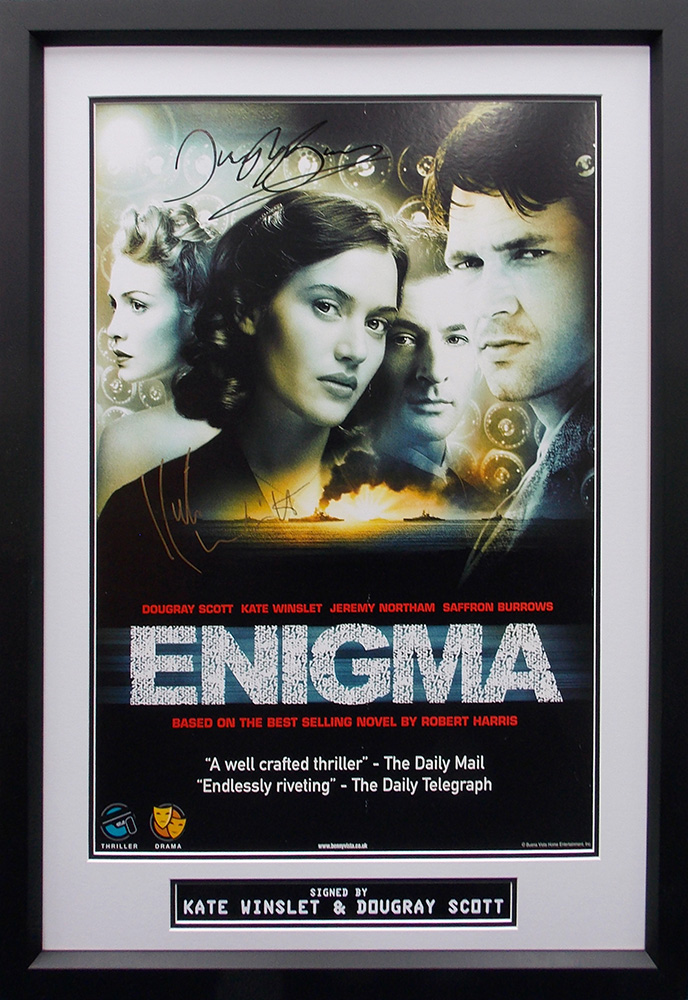 Framed Enigma Mini Poster Signed by Kate Winslet & Dougray Scott
