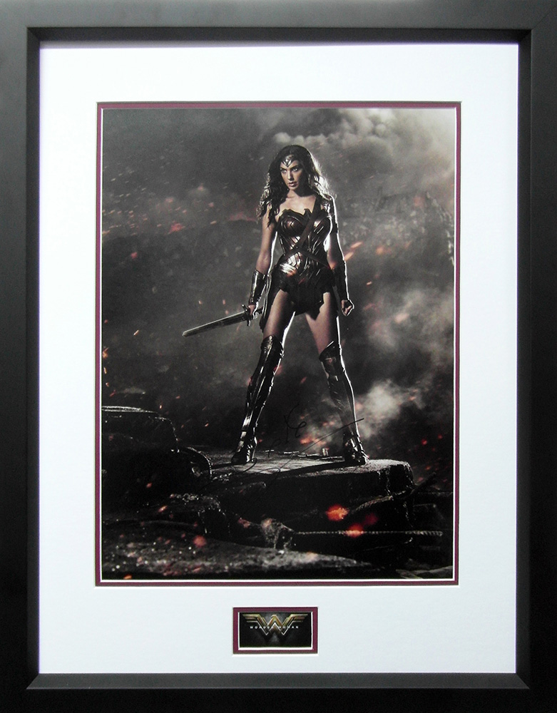 Framed Wonder Woman Photograph Signed by Gal Gadot