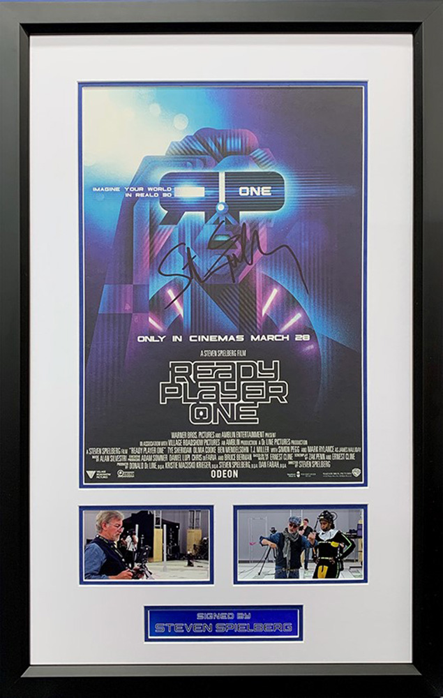 Framed Ready Player One Mini Poster Signed by Steven Spielberg