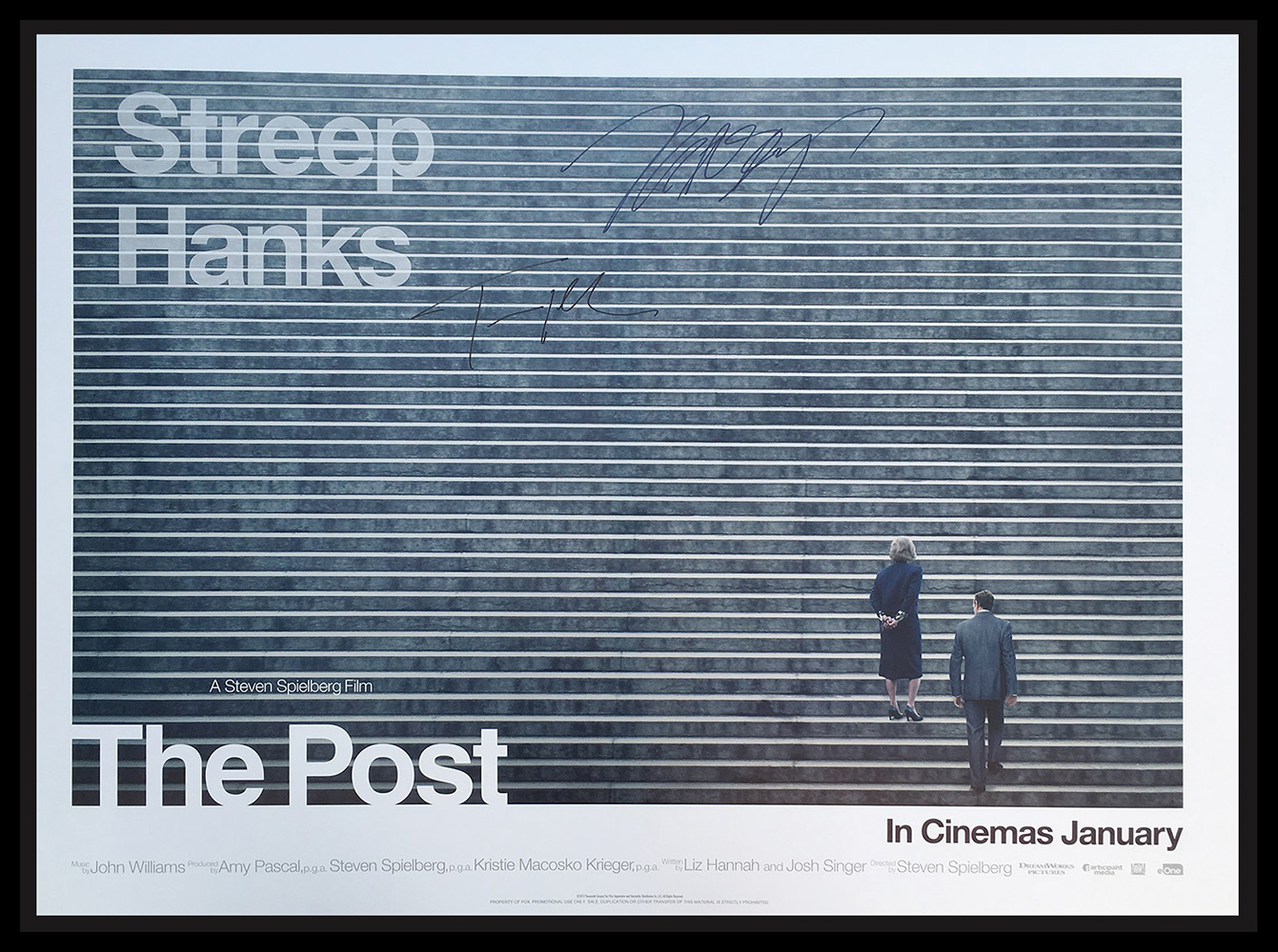 Framed The Post Poster Signed by Tom Hanks & Meryl Streep