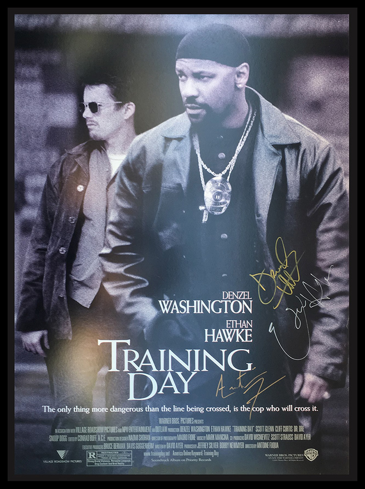 Framed Training Day Signed Poster