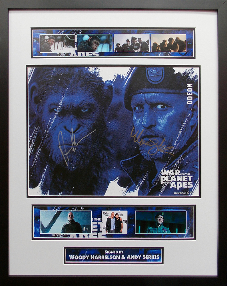 Framed War for the Planet of the Apes Signed Mini Poster