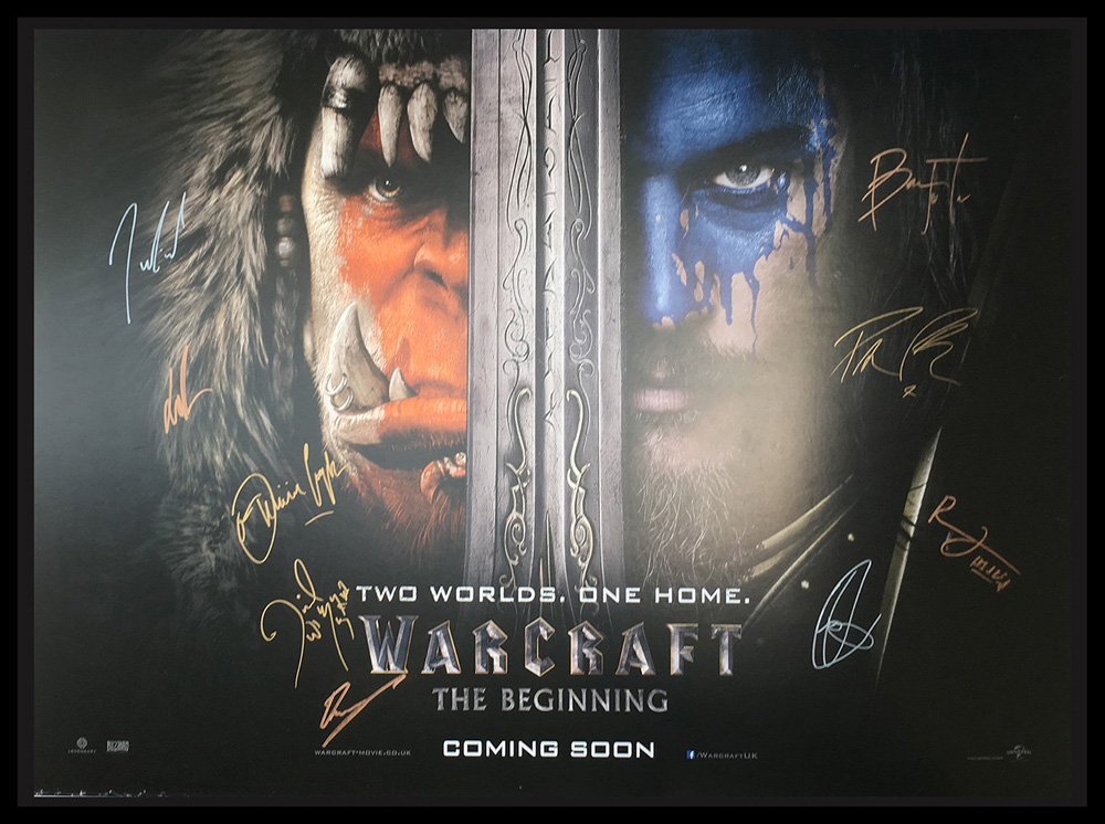 Framed Warcraft The Beginning Signed Poster