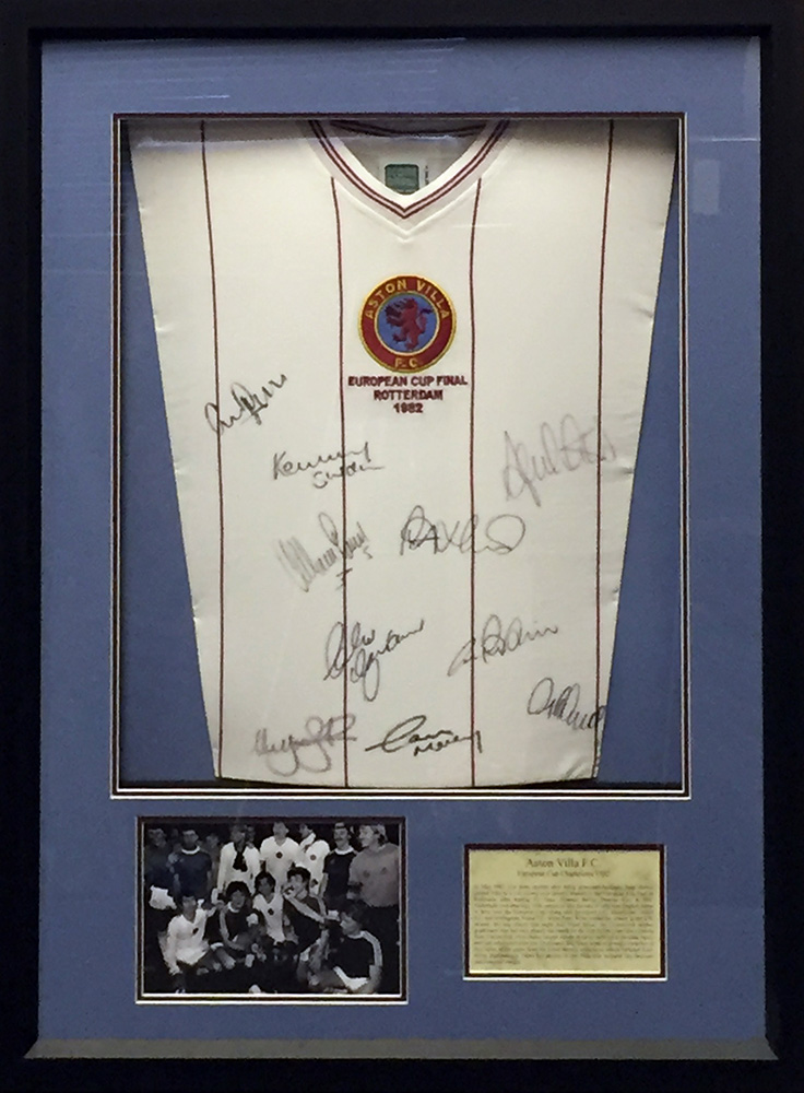 Framed Aston Villa 1982 Squad Signed Shirt