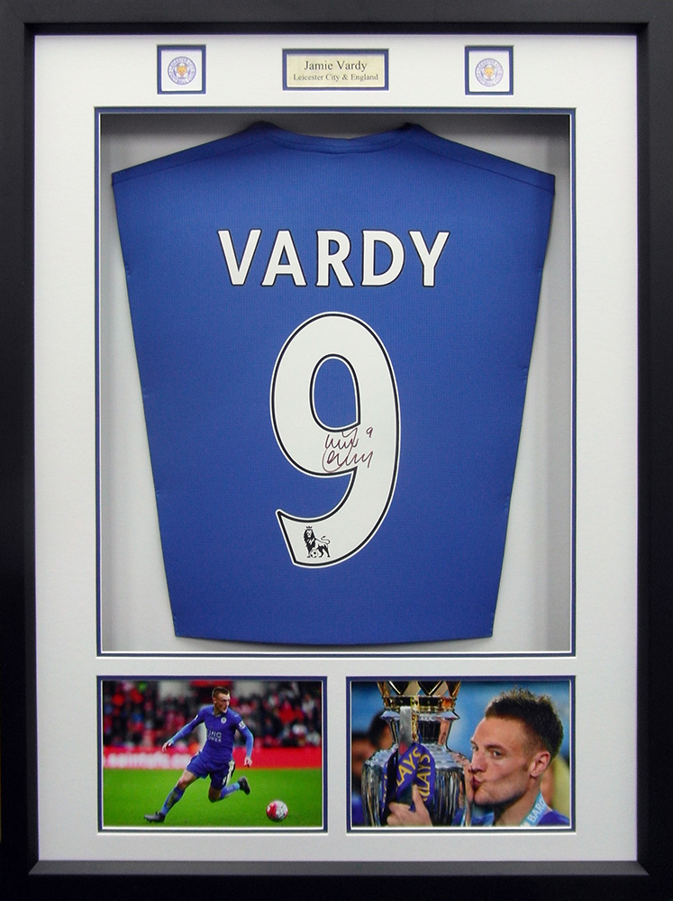 Framed Jamie Vardy Signed Leicester City Shirt
