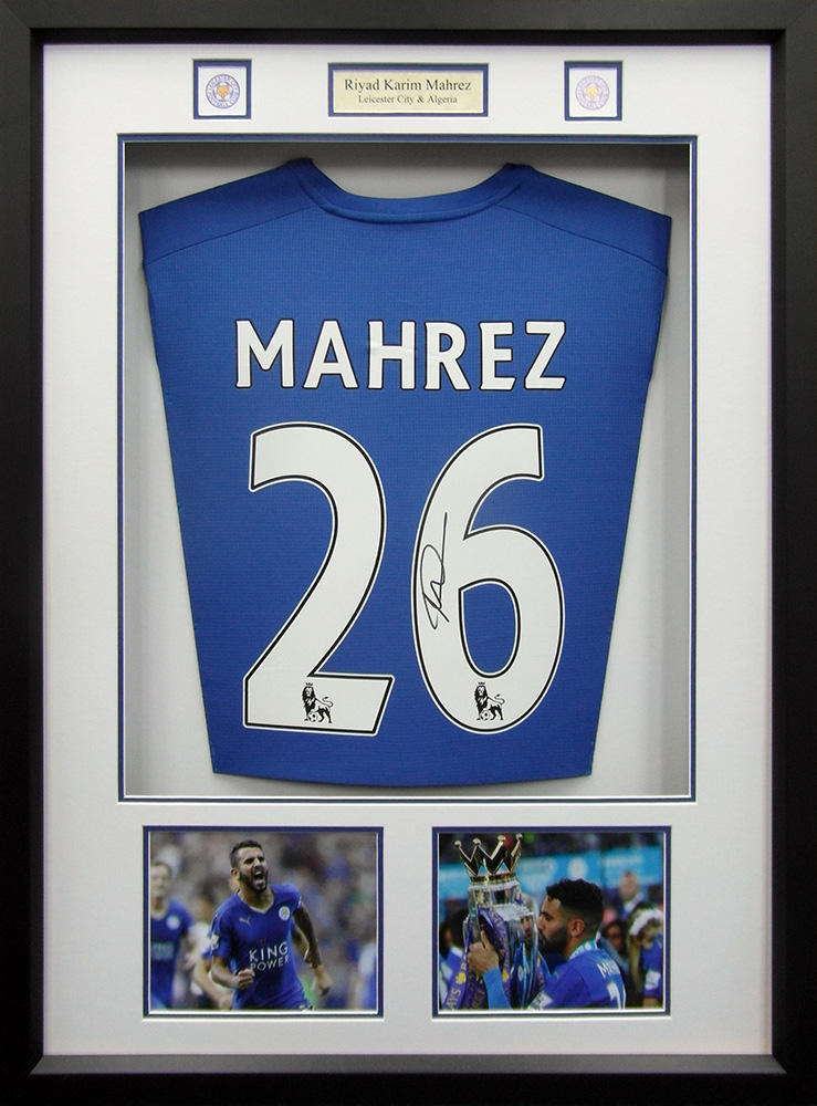 Framed Riyad Mahrez Signed Leicester City Shirt