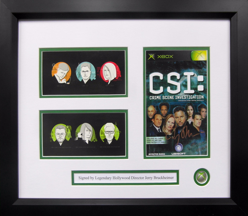 Framed CSI Game Cover Signed by Jerry Bruckheimer