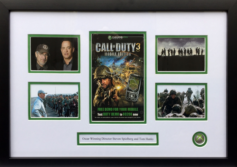 Framed Call of Duty 3 Game Inlay Signed by Tom Hanks & Steven Spielberg