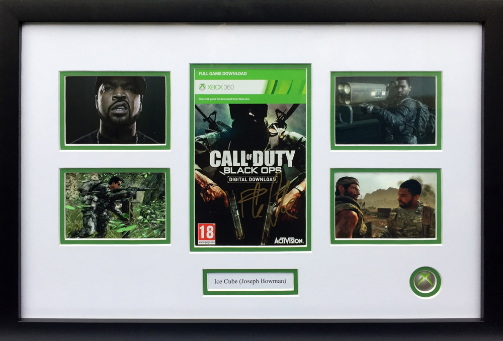 Framed Call of Duty Black Ops Game Inlay Signed by Ice Cube