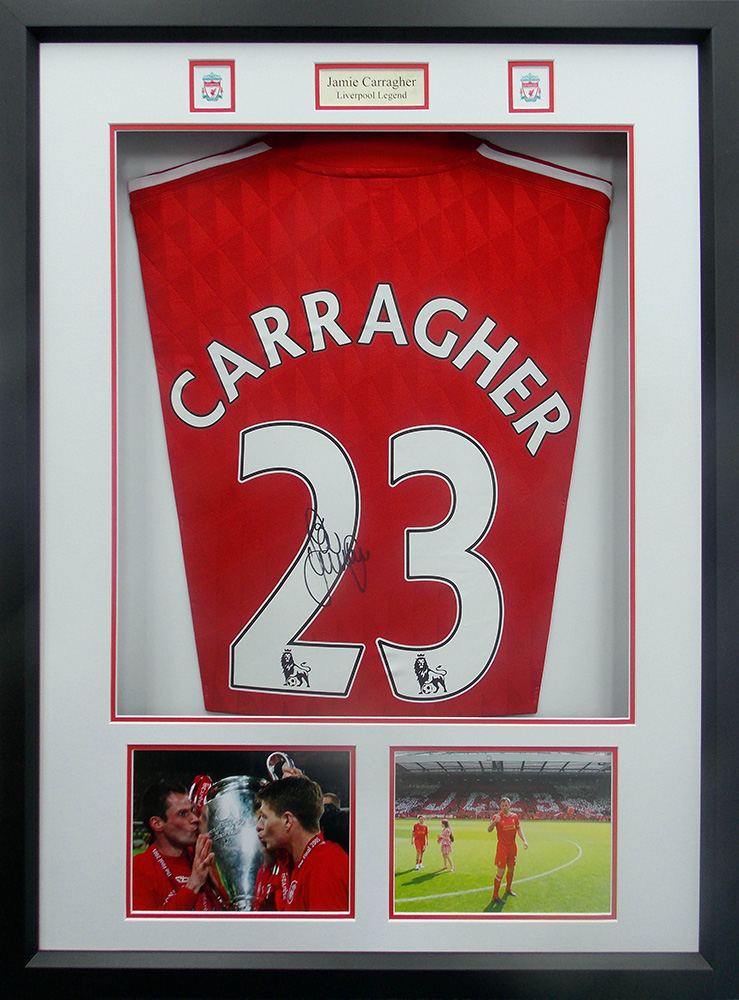 Framed Jamie Carragher Signed Liverpool Shirt