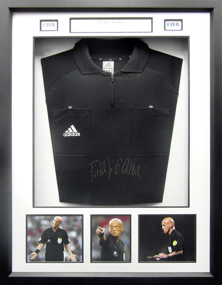 Framed Pierluigi Collina Signed Referee Shirt