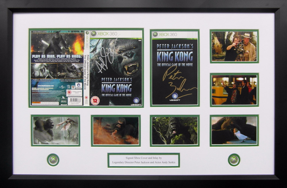 Framed King Kong Game Cover Signed by Peter Jackson & Andy Serkis