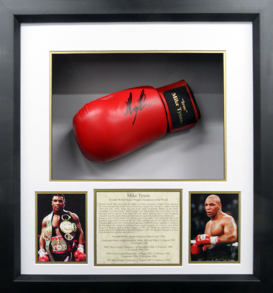 Framed Mike Tyson Signed Boxing Glove