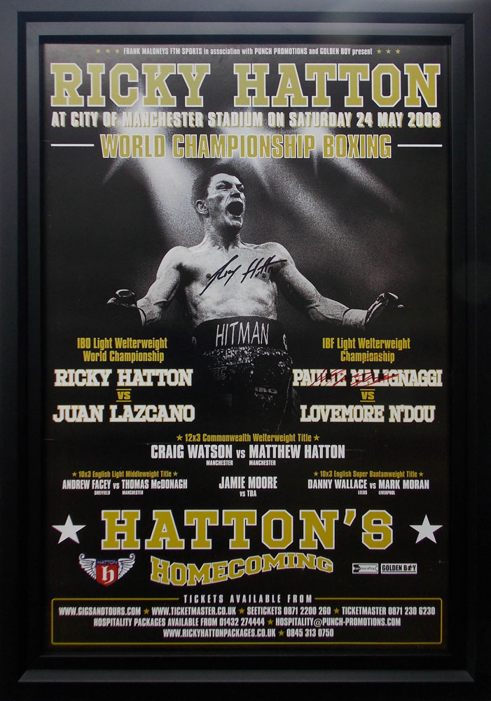 Framed Poster Signed by Ricky Hatton & Paulie Malignaggi