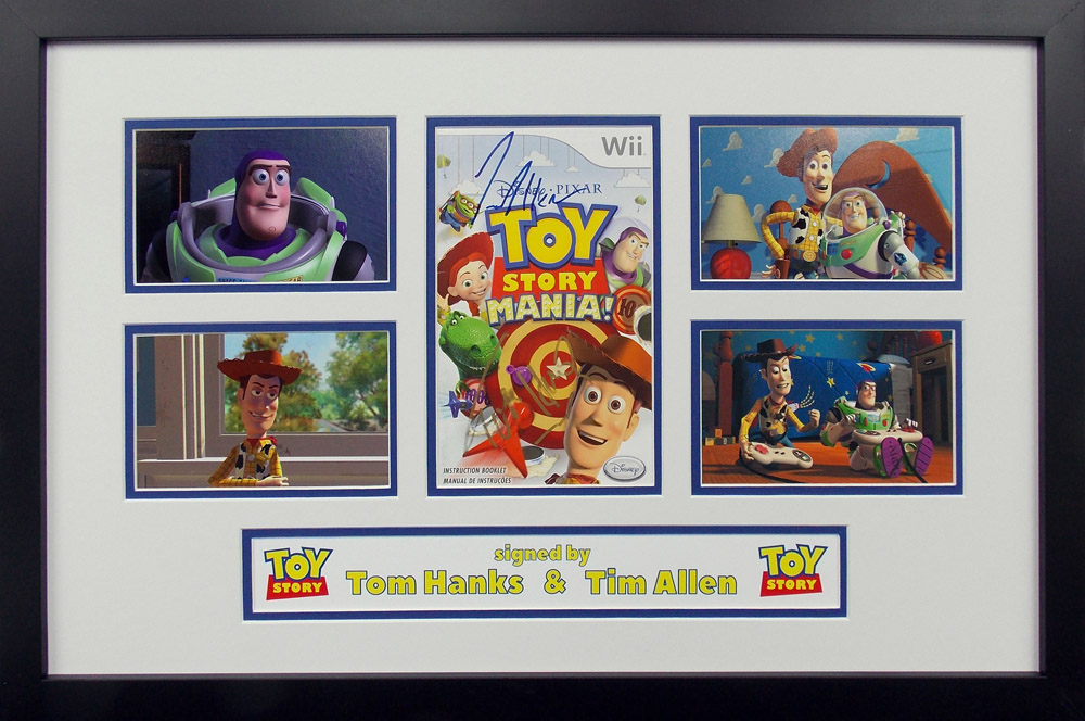 Framed Toy Story Wii Game Signed by Tom Hanks & Woody Allen
