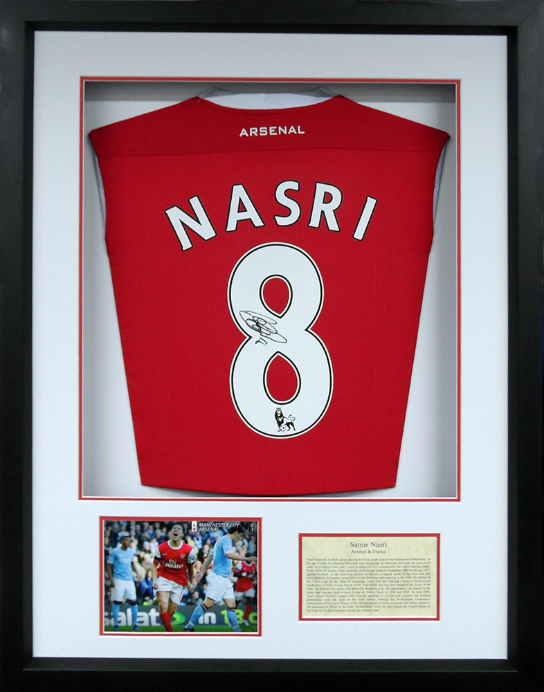 Framed Samir Nasri Signed Arsenal Shirt