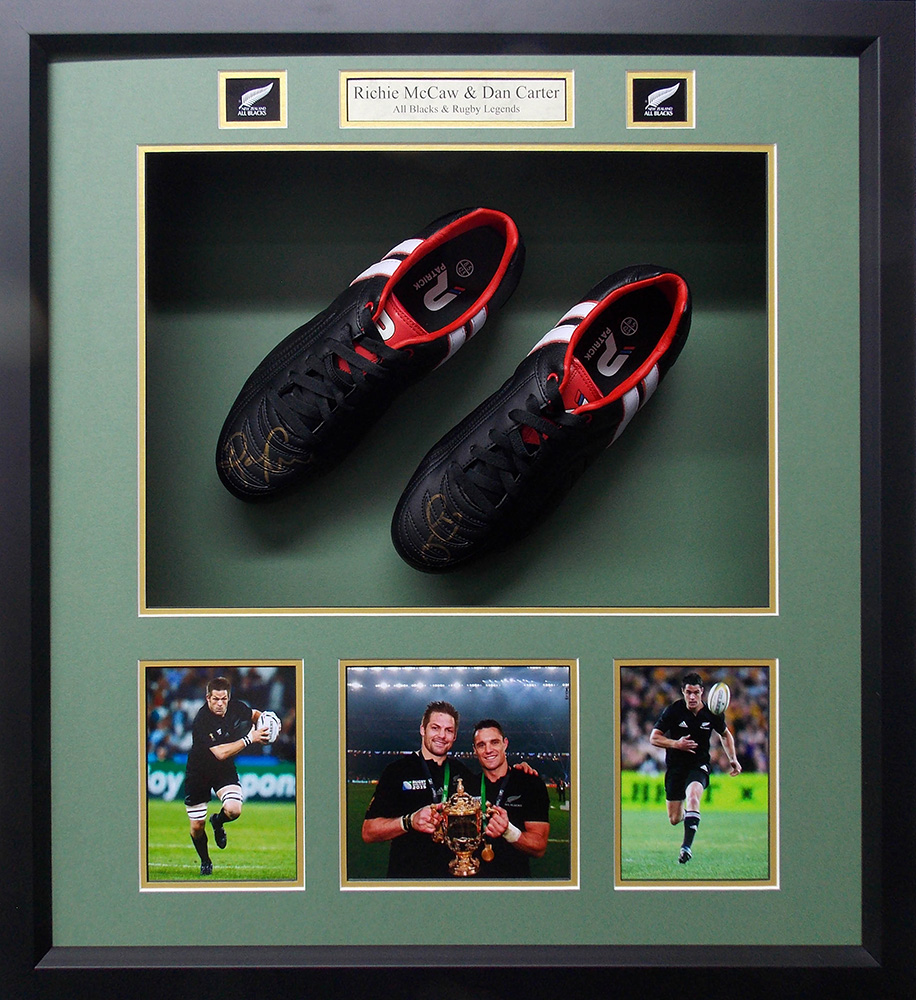 Framed Dan Carter & Richie McCaw Signed Boots