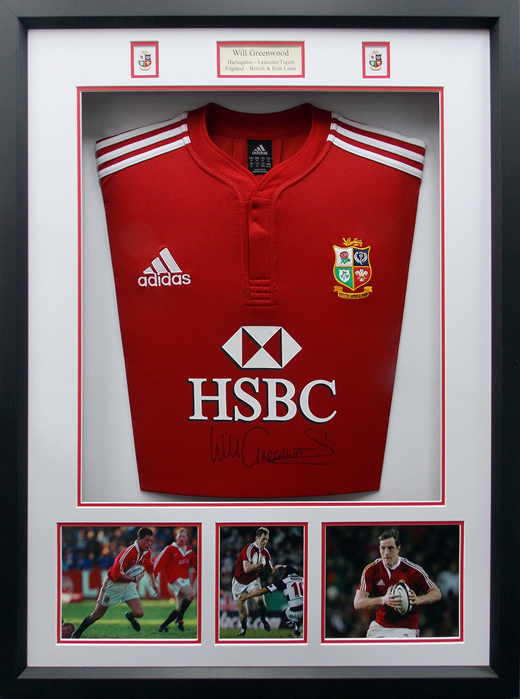 Framed Will Greenwood Signed British Lions Shirt