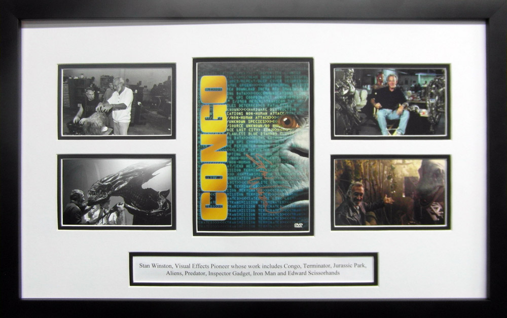 Framed Congo DVD Cover Signed by Stan Winston