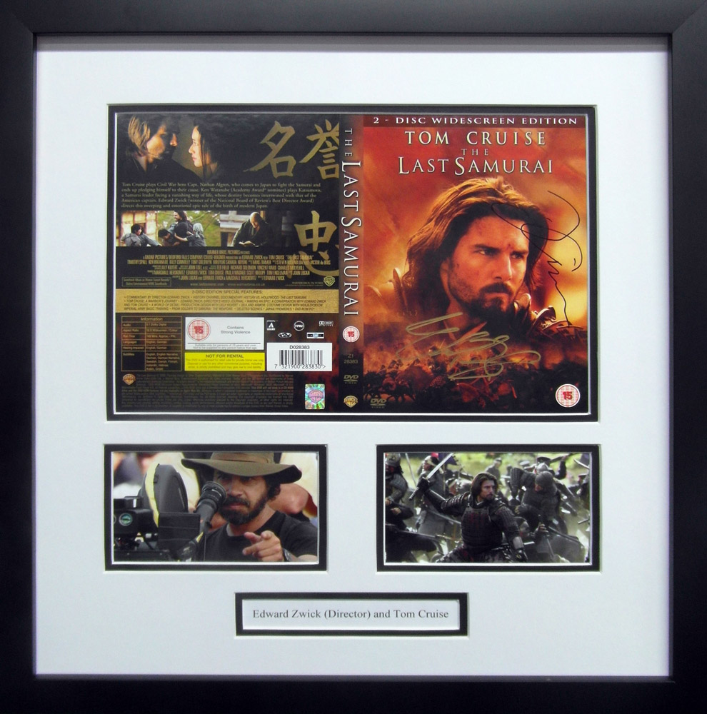Framed The Last Samurai DVD Cover Signed by Tom Cruise & Edward Zwick
