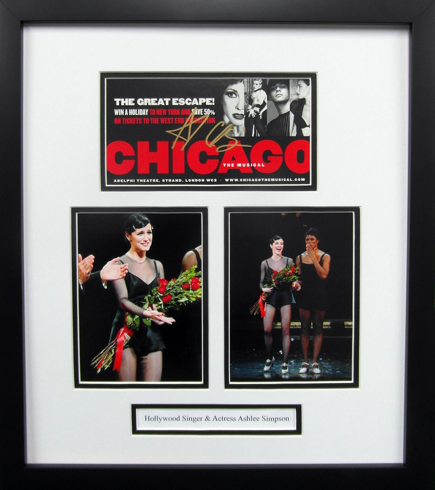 Framed Chicago Photo Signed by Ashlee Simpson