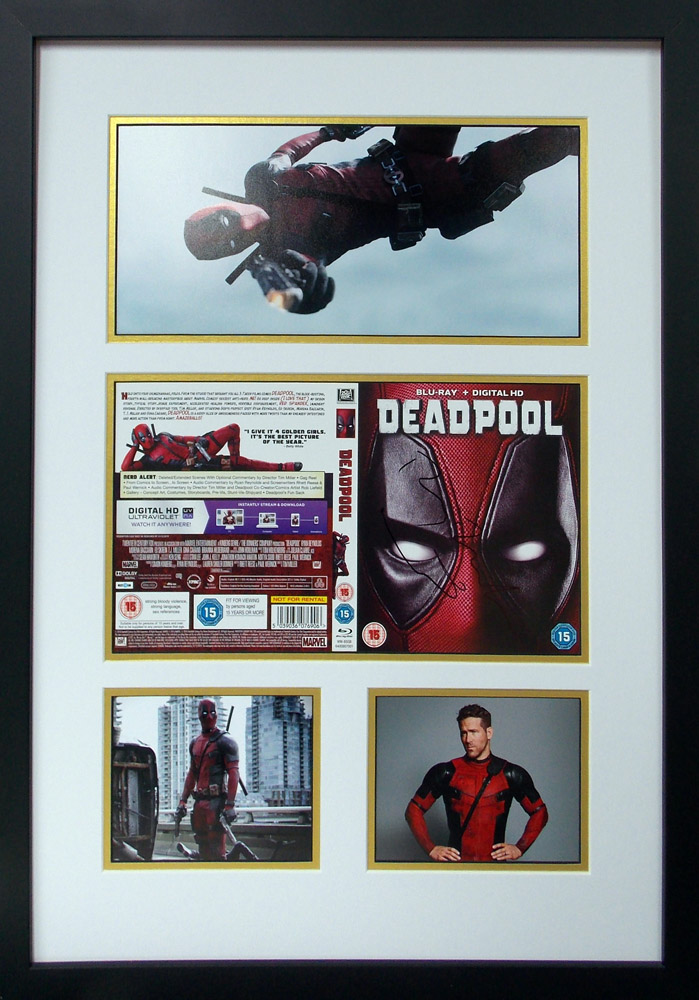 Framed Deadpool DVD Cover Signed by Ryan Reynolds
