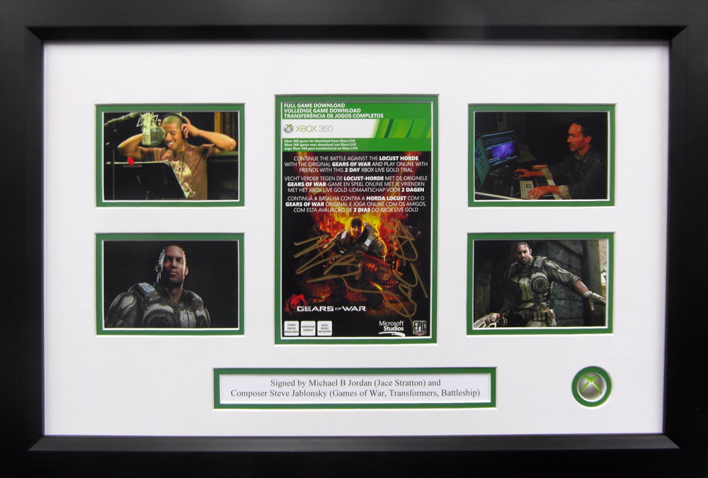 Framed Gears of War Game Inlay Signed by Michael B Jordan & Steve Jablonsky