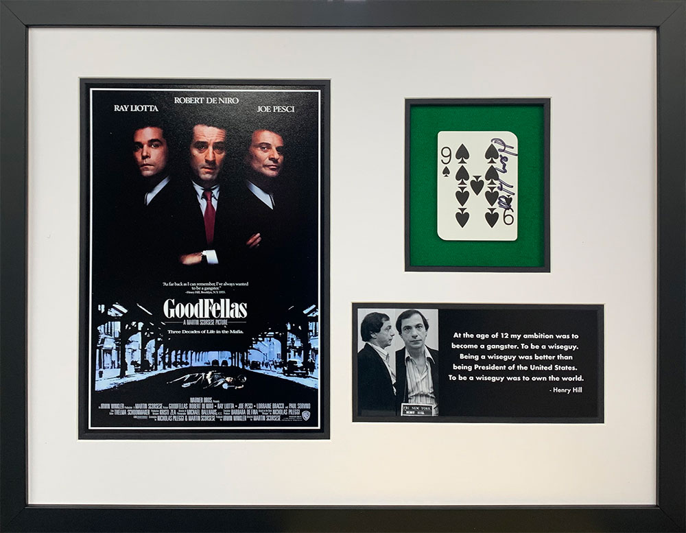 Framed Goodfellas Playing Card Signed by Henry Hill