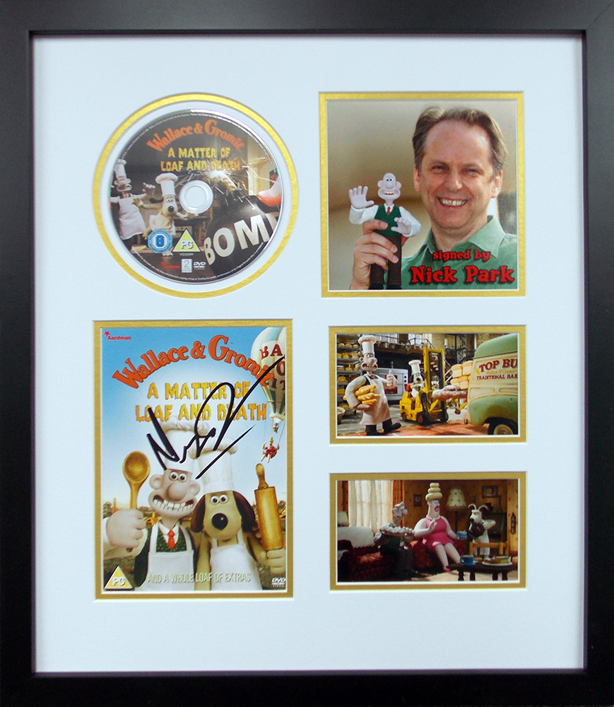 Framed Wallace & Gromit DVD Cover Signed by Nick Park