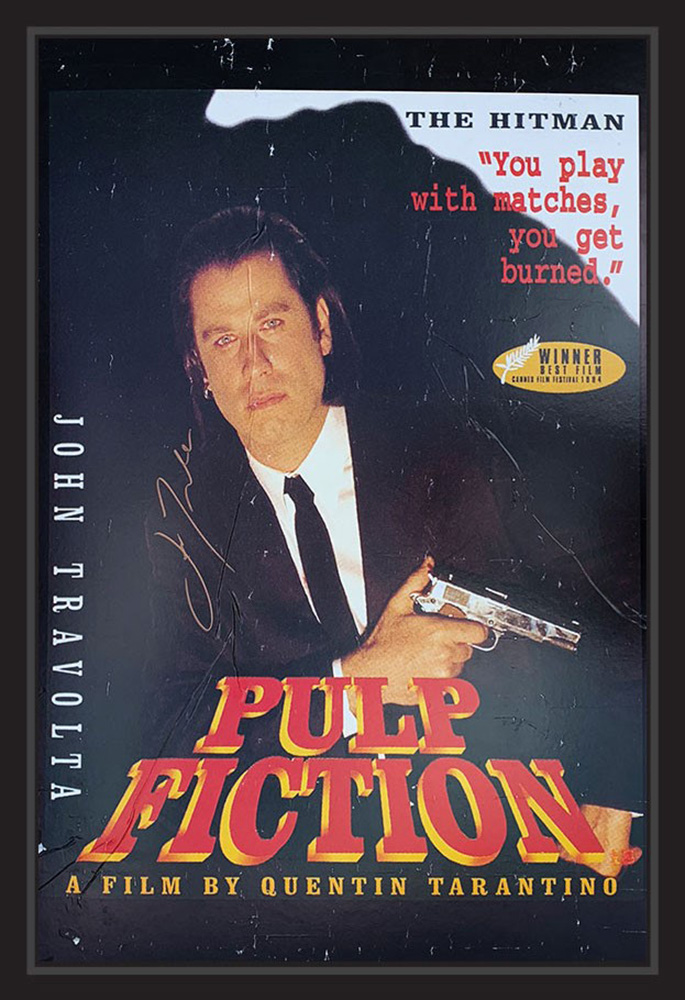 Framed Pulp Fiction Poster Signed by John Travolta