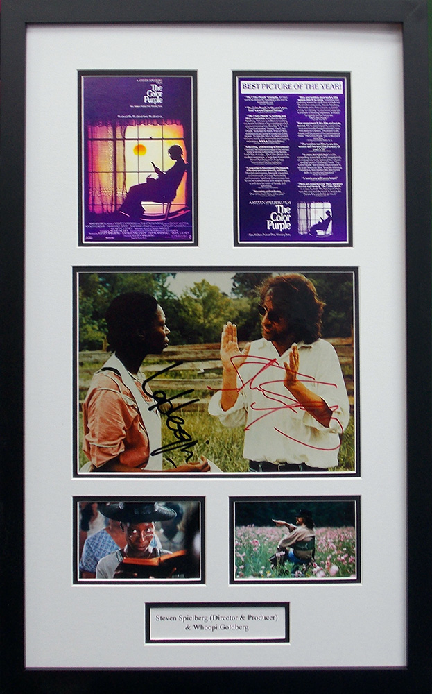 Framed The Color Purple Photograph Signed by Steven Spielberg & Whoopi Goldberg