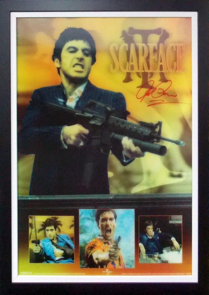 Framed Scarface Lenticular Poster Signed by Al Pacino